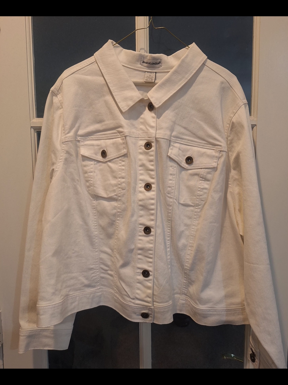 Jessica London Cream White Denim Jacket